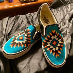 Vans Classic Slip On Desert Vibes Teal Blue